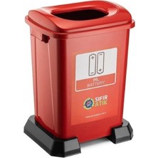 Çevre Dostu 50 Lt Kırmızı Geri Dönüşüm Kutusu, Sıfır Atık Tasarımı