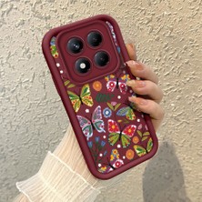 Ucuc Xiaomi Redmi Note 14 Pro Plus 5g Uyumlu Bordo Silikon Darbeye Dayanıklı Lens Korumalı Nostaljik Deseni Kılıf