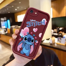 Ucuc iPhone 7/8/se 2020 2022 Uyumlu Bordo Silikon Darbeye Dayanıklı Lens Korumalı Stitch Deseni Kılıf