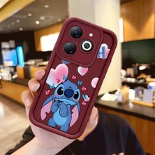 Ucuc Infinix Smart 8/smart 8 Pro Uyumlu Bordo Silikon Darbeye Dayanıklı Lens Korumalı Stitch Deseni Kılıf
