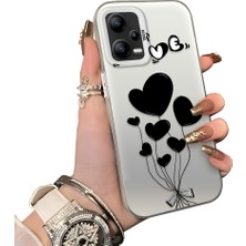 Ucuc Poco X5 5g Uyumlu Kalp Balon Desenli Korumalı Silikon Telefon Kılıfı Kalp Balon