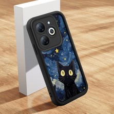 Ucuc Infinix Smart 8/smart 8 Pro Uyumlu Silikon Malzeme Darbeye Dayanıklı Siyah Renkli Kılıf Kedi Deseni