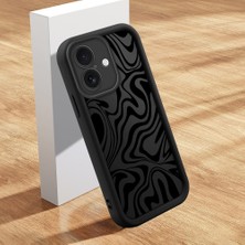 Ucuc iPhone 16 Uyumlu Siyah Silikon Kılıf Darbeye Dayanıklı Lens Koruma Kaliteli Baskı