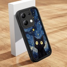 Ucuc Xiaomi Redmi Note 13 4g Uyumlu Silikon Malzeme Darbeye Dayanıklı Siyah Renkli Kılıf Kedi Deseni