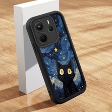 Ucuc Xiaomi Redmi Note 14 4g Uyumlu Silikon Malzeme Darbeye Dayanıklı Siyah Renkli Kılıf Kedi Deseni