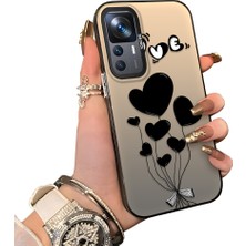 Ucuc Mi 12T Uyumlu Kalp Balon Desenli Korumalı Silikon Telefon Kılıfı Kalp Balon
