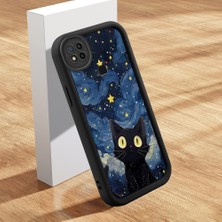 Ucuc Xiaomi Redmi 9C/10A Uyumlu Silikon Malzeme Darbeye Dayanıklı Siyah Renkli Kılıf Kedi Deseni