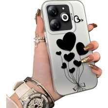 Ucuc Tecno Spark 20 Uyumlu Kalp Balon Desenli Korumalı Silikon Telefon Kılıfı Kalp Balon