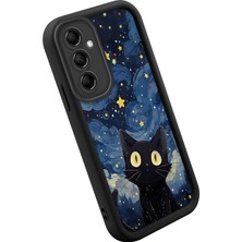 Ucuc Samsung Galaxy M14 5g Uyumlu Silikon Malzeme Darbeye Dayanıklı Siyah Renkli Kılıf Kedi Deseni