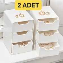 UltraMint Şık 2'li 3 Çekmeceli Mini Organizer, Aksesuar ve Takı Düzenleyici