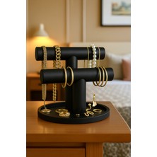 UltraMint Çift Katlı Siyah Takı Düzenleyici, Kolye, Bileklik ve Yüzük Organizer