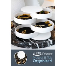 UltraMint 4 Katlı Dönebilen Silindir Takı ve Makyaj Organizeri, Şık ve Fonksiyonel