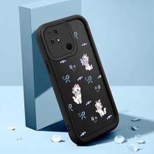 Ucuc Xiaomi Redmi 10C Uyumlu Silikon Malzeme Darbeye Dayanıklı Siyah Renkli Kötüğ Deseni Kılıf