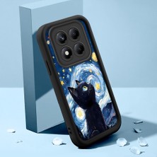 Ucuc Xiaomi Redmi Note 14 Pro 4g Uyumlu Silikon Malzeme Darbeye Dayanıklı Siyah Renkli Kılıf Kedi Deseni