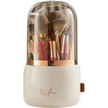 UltraMint Toz Geçirmez Masaüstü Makyaj Fırçası Düzenleme Kutusu Beyaz