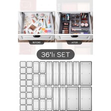 UltraMint 36 Parça Modüler Makyaj ve Takı Organizer Seti Siyah