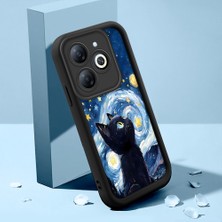 Ucuc Infinix Smart 8/smart 8 Pro Uyumlu Silikon Malzeme Darbeye Dayanıklı Siyah Renkli Kılıf Kedi Deseni
