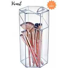 UltraMint Büyük Boy Altıgen Tasarım Kalem ve Makyaj Fırçası Düzenleyici