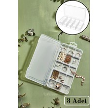 UltraMint 3'lü Şeffaf 15 Bölmeli Ayarlanabilir Takı ve Boncuk Organizer Kutusu