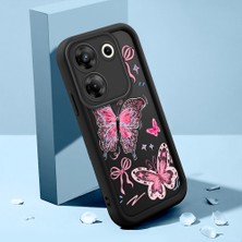 Ucuc Tecno Camon 20 Pro 5g Uyumlu Silikon Malzeme Darbeye Dayanıklı Siyah Renkli Kılıf Kelebek Deseni