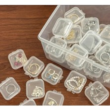 UltraMint Mini Şeffaf Takı Saklama Kutusu 3,5x3,5 Cm, 5'li Set