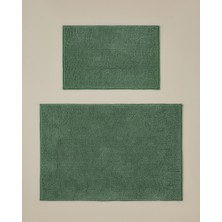 English Home Macaroni Kaydırmaz Taban Banyo Paspası Seti 60x90 + 40x60 cm Yeşil