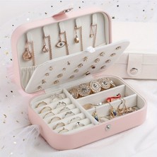 UltraMint Şık 3 Bölmeli Takı Kutusu, Mücevher Düzenleyici, Pembe Organizer