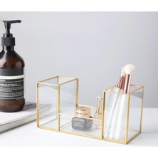 UltraMint Şık ve Kullanışlı Cam Makyaj Fırçalık Organizeri, Düzenli Görünüm Sağlar