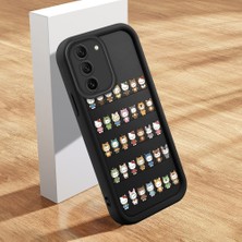 Ucuc Samsung Galaxy S21 Fe 5g Uyumlu Silikon Malzeme Darbeye Dayanıklı Siyah Renkli Kitty Deseni Kılıf