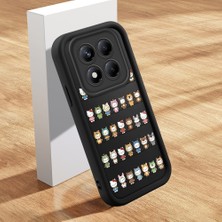 Ucuc Xiaomi Redmi Note 14 Pro 4g Uyumlu Silikon Malzeme Darbeye Dayanıklı Siyah Renkli Kitty Deseni Kılıf