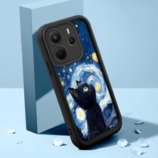 Ucuc Xiaomi Redmi Note 14 4g Uyumlu Silikon Malzeme Darbeye Dayanıklı Siyah Renkli Kılıf Kedi Deseni