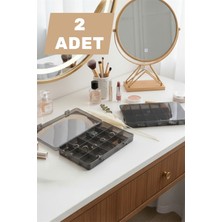 UltraMint Füme 2 Adet 18 Bölmeli Takı Organizer Kutusu Dikiş ve Yüzük Saklama