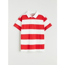 Lc Waikiki Yeni Sezon Polo Yaka Çizgili Erkek Çocuk Tişört
