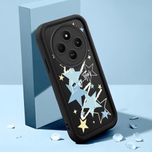 Ucuc Xiaomi Redmi 14C/A4 Uyumlu Silikon Malzeme Darbeye Dayanıklı Siyah Renkli Yıldız Deseni Kılıf