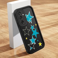 Ucuc Samsung Galaxy M15 5g Uyumlu Silikon Malzeme Darbeye Dayanıklı Siyah Renkli Yıldız Deseni Kılıf