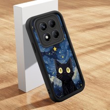 Ucuc Xiaomi Redmi Note 14 Pro 4g Uyumlu Silikon Malzeme Darbeye Dayanıklı Siyah Renkli Kılıf Kedi Deseni