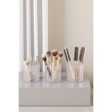 UltraMint Çok Amaçlı 3'lü Makyaj Fırçası ve Tarak Organizer Seti