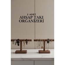 UltraMint Iki Parça Doğal Ahşap Takı ve Saat Düzenleyici Organizer Seti