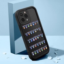 Ucuc iPhone 15 Pro Max Uyumlu Silikon Malzeme Darbeye Dayanıklı Siyah Renkli Stitch Deseni Kılıf