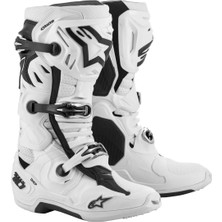 Alpinestars Tech 10 Supervented Kros Motosiklet Botu Beyaz  Siyah