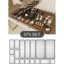 UltraMint 17 Parça Çekmece Içi Düzenleyici, Kozmetik ve Aksesuar Organizer Siyah