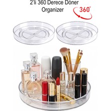 UltraMint Iki Parça 360° Döner Şeffaf Organizer Seti, Pratik ve Şık Depolama