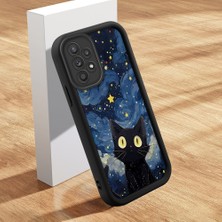 Ucuc Samsung Galaxy A52/A52S 5g Uyumlu Silikon Malzeme Darbeye Dayanıklı Siyah Renkli Kılıf Kedi Deseni