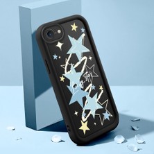 Ucuc iPhone 7/8/se 2020 2022 Uyumlu Silikon Malzeme Darbeye Dayanıklı Siyah Renkli Yıldız Deseni Kılıf