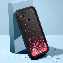 Ucuc Xiaomi Redmi 9C/10A Uyumlu Silikon Malzeme Darbeye Dayanıklı Siyah Renkli Kalp Deseni Kılıf