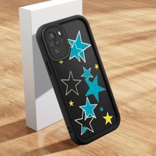 Ucuc Xiaomi Redmi Note 10/10S Uyumlu Silikon Malzeme Darbeye Dayanıklı Siyah Renkli Yıldız Deseni Kılıf