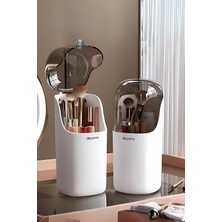 UltraMint Şeffaf Açılır Kapaklı Fırça ve Makyaj Organizer Kutusu