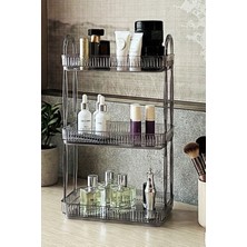 UltraMint 3 Katlı Makyaj Organizeri Kozmetik ve Aksesuar Düzenleyici Banyo Rafı
