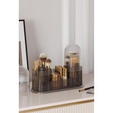 UltraMint Şeffaf Çok Bölmeli Fırça ve Makyaj Organizeri Füme