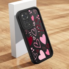 Ucuc Xiaomi Redmi Note 11/11S Uyumlu Silikon Malzeme Darbeye Dayanıklı Siyah Renkli Kalp Deseni Kılıf